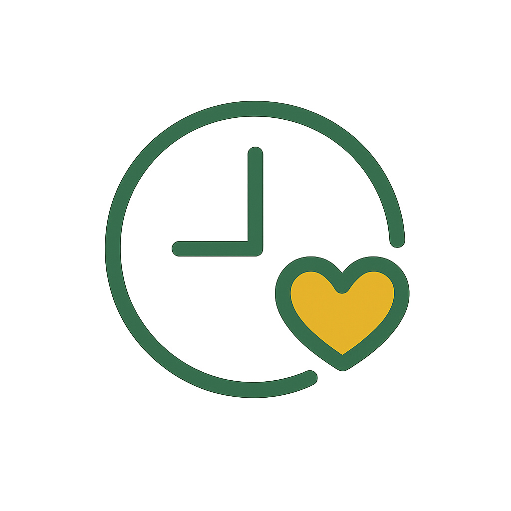 House with heart icon symbolising caring and convenient client support.